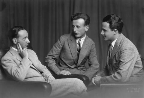 Pierre Beausire, Daniel Simond et Alfred Margot, années 1920, photo De Jongh (fonds Pierre Beausire, CLSR)